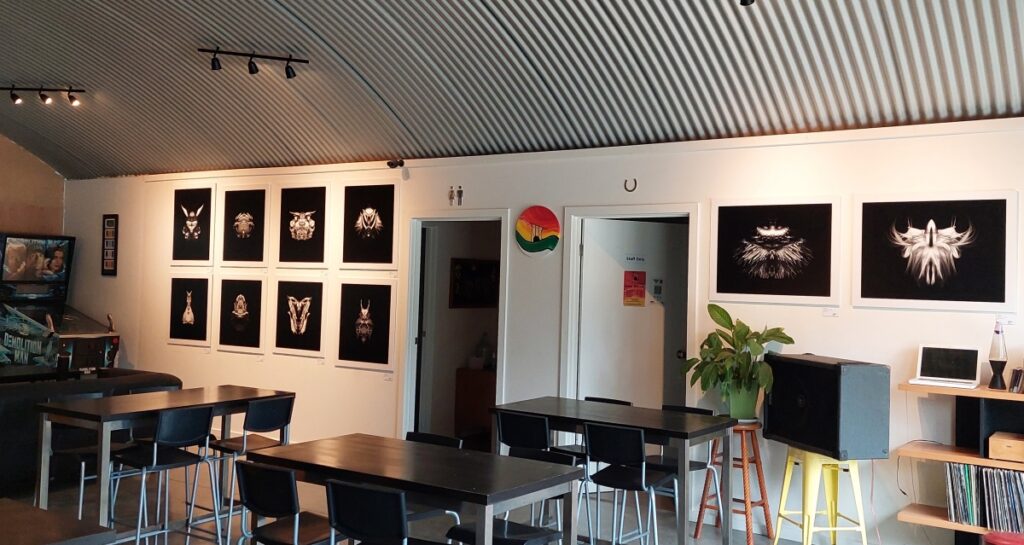 gallery space at Cubby Haus Brewing