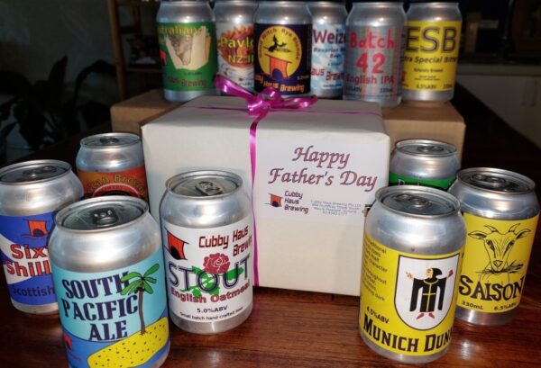 Happy Fathers Day gift pack with range of Cubby Haus Beers