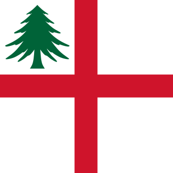 New England emblem - St George's Cross and Green Tree